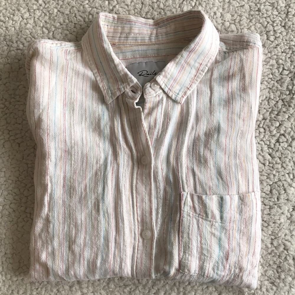 Rails Val linen tie front shirt S - Picture 11 of 13